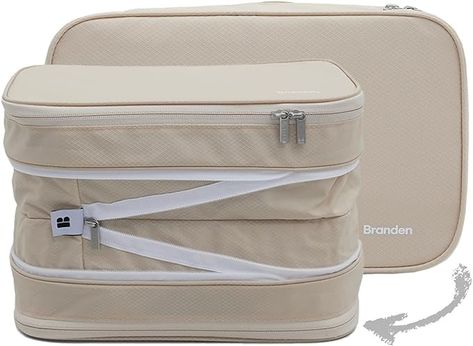 Amazon.com: BRANDEN Compression Organizer XX-Large Sandbeige with Double Zippers - Jumbo Space-Saver Bags for Bedding & Clothing, Two-Sided Packing Cube for King/Queen Bedsheet, Pillow, Clothes, and Blankets : Clothing, Shoes & Jewelry Luggage Organizer, Efficient Packing, Packing Organizers, Beach Cruise, Luggage Organization, Accessories Packing, Packing Cubes, Travel Organization, Sand Beige