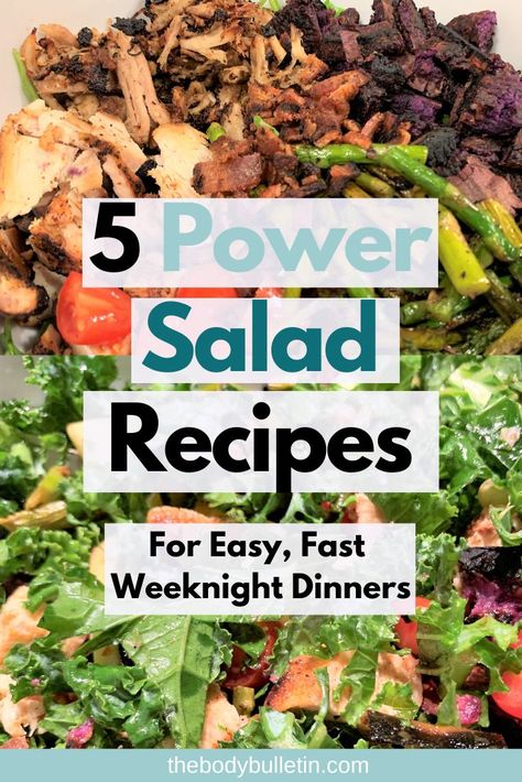 Power Salad Recipes, Healthy Filling Salads, Fast Weeknight Dinners, Free Clean Eating Meal Plan, Salads For Dinner, Filling Salads, Simple Clean Eating Meal Plan, Clean Eating Food List, Clean Eating Guide