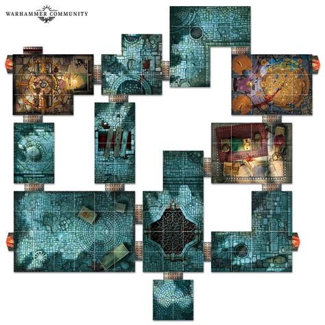 Cursed City, Blender Ideas, Hero Quest, Warhammer Quest, Tiles Art, Tile Board, Dungeon Tiles, Dungeon Master's Guide, Tabletop Rpg Maps