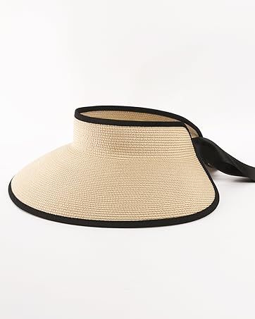 Camptrace Sun Visors for Women Wide Brim Beach Hat UPF 50+ Foldable Straw Visor Hat Ponytail Summer Packable at Amazon Women’s Clothing store Breathable Solid Color Sun Hat Visor, Summer Visor Sun Hat With Upf 50+, Beach Season Visor Hat, One Size Fits Most, Natural Color Visor Sun Hat, One Size Fits Most, Natural Color Visor Sun Hat, One Size, Straw Visor, Sun Visor Hat, Visor Hats, Beach Hat