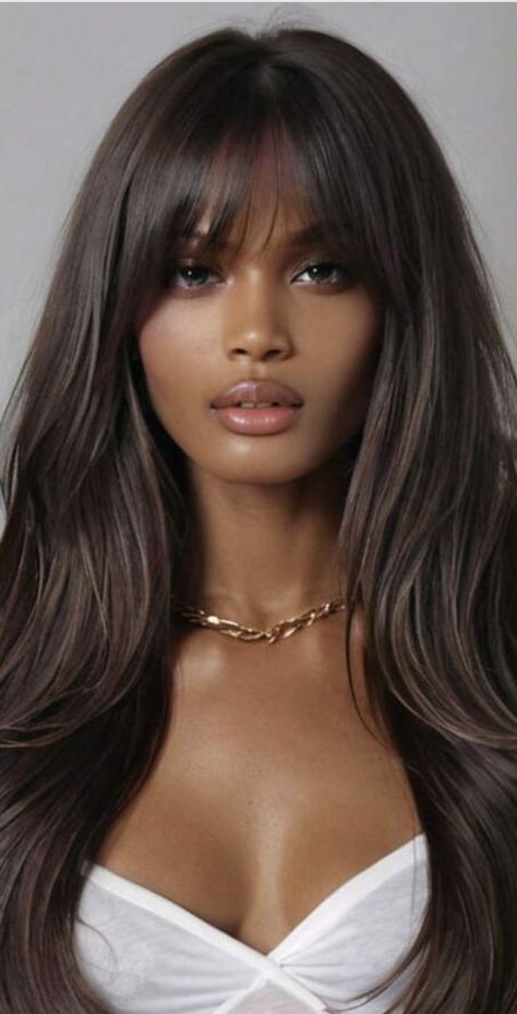 Medium Contrast Hair, Contrast Hair, Ebony Hair, Deep Side Part, Side Part, Dark Brown Hair, Skin Tone, Rihanna, New Hair