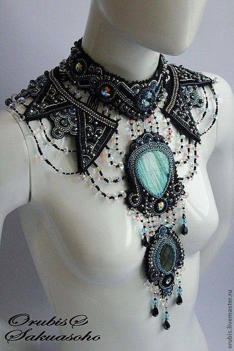 Fantasy Jewelry, Epilator, Bijoux Diy, Fantasy Fashion, Larp, Beaded Embroidery, Statement Jewelry, Body Jewelry, Jewelry Inspiration