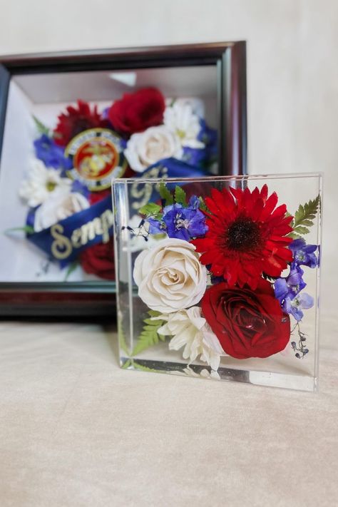 The flowers from your loved ones funeral are a reminder of the joy and love that person brought to life. Preserve them so that you may cherish them for life. We offer a wide range of preservation styles like the tablet resin and shadowbox seen here. Floral Preservation, Event Flowers, Resin Flowers, How To Preserve Flowers, Potpourri, Wedding Bouquet, Shadow Box, For Life, Special Events