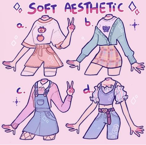 Hiasan Bilik Tidur, Clothing Sketches, Art Outfits, Art Mignon, Clothing Design Sketches, Drawing Anime Clothes, Soft Aesthetic, Cartoon Outfits, Fashion Design Drawings