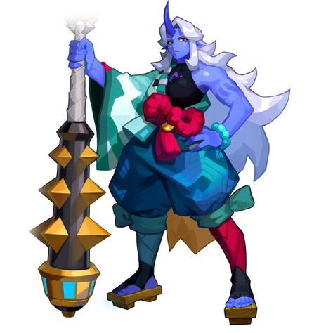 Smash Legends Aoi Blue Oni Character Art, Oni Character Design, Oni Design, Blue Oni, Oni Masks, Star Suit, Oni Art, Japanese Myth, Character Artist