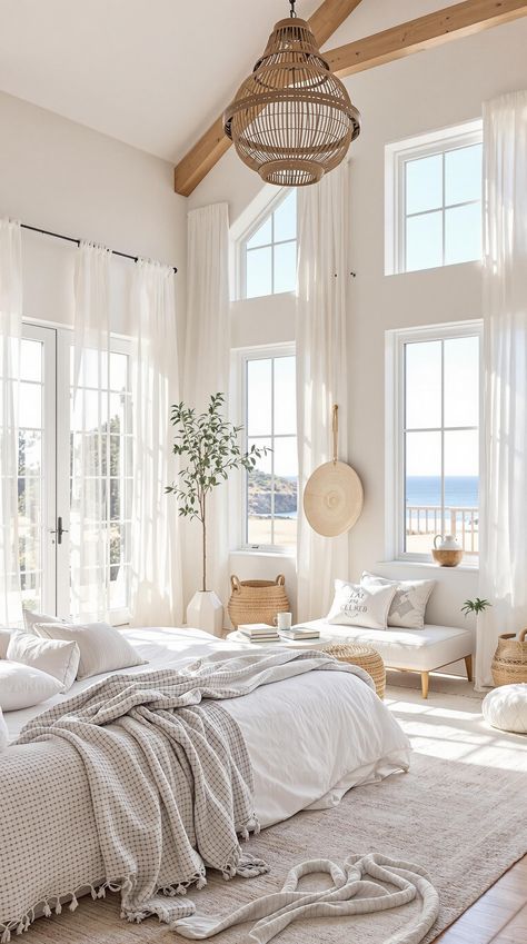 Coastal Boho Bedroom Beach Boho Bedroom, Coastal Boho Home, Light Wood Accents, Coastal Boho Bedroom, Boho Home Ideas, Bedroom Accents, Boho Beach House, Boho Bedroom Ideas, Coastal Boho