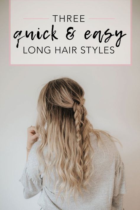 Hairstyle With Highlights, Hairstyles For Long Thick Hair, Quick And Easy Hairstyles, Thick Natural Hair, Long Hair Style, Easy Care Hairstyles, Easy Hairstyles Quick, Cute Simple Hairstyles, Long Hairstyle