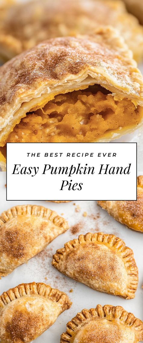 Image for Easy Pumpkin Hand Pies Handheld Pies Desserts, Pumpkin Fried Pies, Pumpkin Cream Cheese Hand Pies, Pumpkin Hand Pies Easy, Pumpkin Pie Decoration Ideas, Pumpkin Turnovers Recipes, Pumpkin Pie Pop Tarts, Pumpkin Pie Hand Pies, Pumpkin Hand Pies Recipes