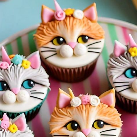 Cherrybalm Blossoms on Instagram: "Amazing Cat Cupcake Idea!!!! #positivevibes #cat #cupcakes" Cat Cupcakes Ideas, Kitten Cupcakes, Kitty Cupcakes, Dog Cupcakes, Cat Cupcakes, Animal Cupcakes, Best Sugar Cookies, School Treats, Cupcake Decorating