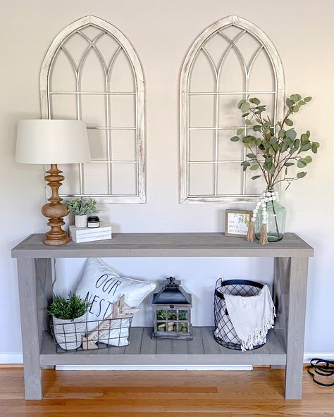 Horizontal Mirror Entry Way, Fall Decor Entryway Table, Farmhouse Console Table Decor, Fall Decor Entryway, Entryway Table Farmhouse, Entry Table Decor Ideas, Foyer Table Decor, Decor Entryway Table, Farmhouse Entryway Table