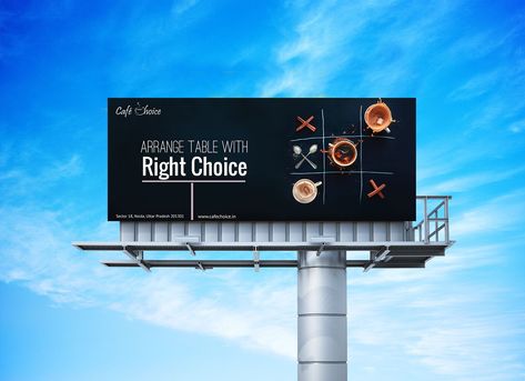 Coffee cafe creative hoarding design - Advertising Cafe Hoarding Design, Hording Design Restaurant, Cafe Billboard Design, Creative Hoarding Design Ideas, Cafe Ads Creative, Food Hoarding Design, Creative Hoarding Design, Billboard Design Ideas Graphics, Hoarding Design Advertising