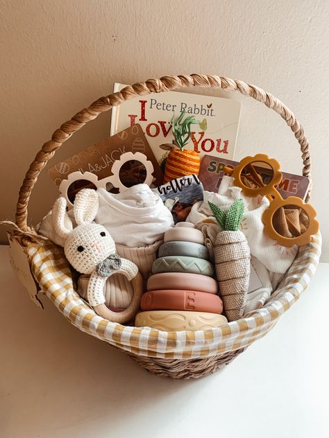 Neutral baby Easter basket Boho style 5 Month Old Easter Basket Ideas, 10 Month Old Easter Basket Ideas, Easter Basket For 10 Month Old, 4 Month Old Easter Basket Ideas, 6 Month Old Easter Basket, 9 Month Old Easter Basket Ideas, Baby Easter Basket Ideas 6 Months, 6 Month Old Easter Basket Ideas, Baby Christmas Basket