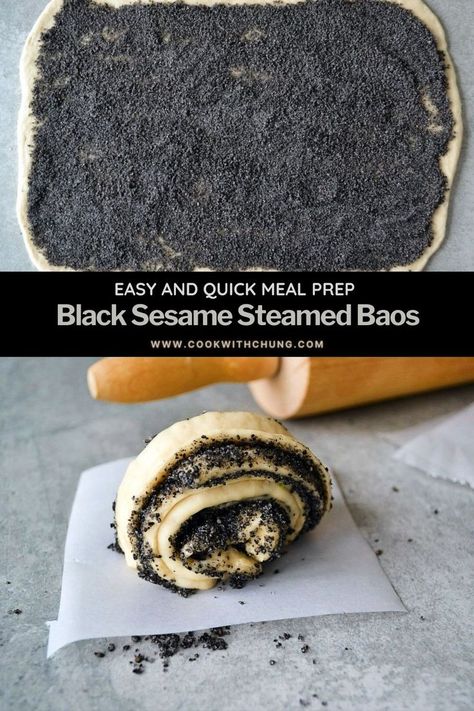 Sesame Recipes, Bun Look, Quick Meal Prep, The Bun, Black Sesame Seeds, Filling Breakfast, Steamed Buns, Black Sesame, Buns