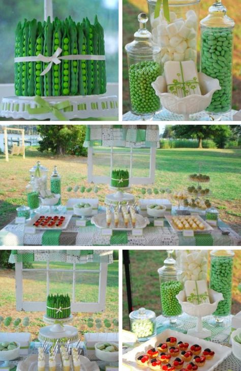 Dessert Table Baby Shower Ideas, Two Peas In A Pod Baby Shower Ideas, Baby Shower Ideas Themes, Twin Baby Shower Decorations, Triplet Baby Shower, Sweet Pea Baby Shower, Twin Boys Baby Shower, Shower Dessert Table, Baby Shower Dessert