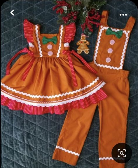 Gingerbread Outfit, Christmas Shows, Christmas Parade, R 25, Christmas Sewing, Christmas Costumes, Doll Clothes Patterns, Christmas Fashion, Sewing For Kids