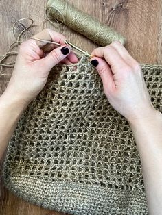 Crochet Straw Bag Pattern, Crocheting Bag Pattern, Crochet Large Bag Pattern Free, Crochet With Twine, Crochet Raffia Bag Tutorial, Crochet Jute Bag Free Pattern, Crochet Summer Bag Free Pattern, Diy Sac Crochet, Knitted Bags Free Patterns