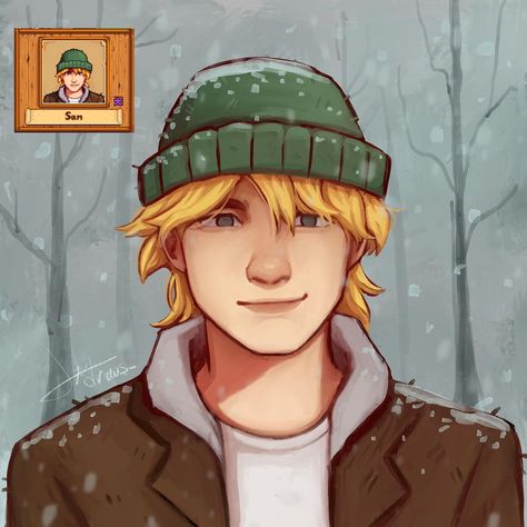 I’ve been playing a LOT of stardew valley lately and I HAD to draw my pookie Sam in his winter outfit . . . #satrdewvalleygame #stardew #art #samstardewvalley #sam #illustration #slayy #fanart #stardewvalleyfanart #artist Will Stardew Valley, Stardew Valley Characters Fanart, Stardew Valley Character Fanart, Harvey Fanart Stardew Valley, Sam Stardew Valley Winter, Stardew Valley Spirits Eve, Marnie Stardew Valley, Stardew Valley Shane Wallpaper, Sam Fanart Stardew Valley