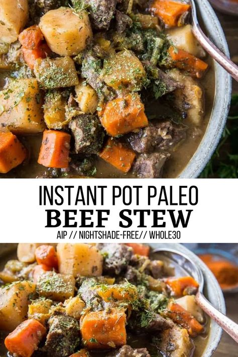 Ground Beef Recipes Instant Pot, Aip Ground Beef, Stew With Butternut Squash, Irish Beef Stew Recipe, Easy Stew Recipes, Paleo Beef Stew, Aip Diet Recipes, Instant Pot Beef Stew, Crockpot Recipes Beef Stew