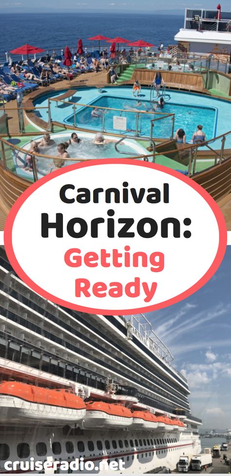 Everything Carnival Horizon, Part 1: Getting Ready To Cruise Carnival Horizon Cruise Ship, Cruise Countdown, Carnival Cruise Tips, Carnival Horizon, Royal Cruise, Cruise Ideas, Luxury Cruise Ship, Royal Caribbean International, Room Tips