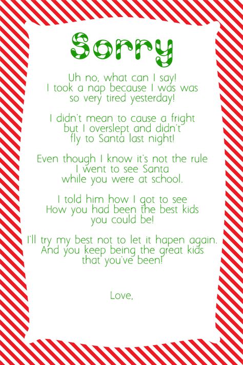 Tales of a Disorganized Mom: For the other disorganized moms out there who forgot to move the Elf last night! Elf On The Shelf Read Me A Book, Forgot To Move Elf On The Shelf Ideas, How To Introduce Elf On The Shelf, Elf On The Shelf Rules, Elf On The Shelf Letter, Elf On Shelf Printables, Elf On Shelf Letter, Kindness Elves, Elf Of The Shelf