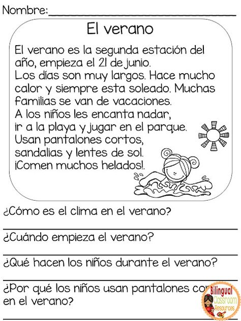 4 FREE No Prep Reading Comprehension Passages in Spanish - Get Them Now! Spanish Comprehension Worksheets, Spanish Stories For Beginners, Spanish Paragraph, 4th Grade Reading Worksheets, Spanish Reading Activities, 2nd Grade Reading Worksheets, 2nd Grade Reading Comprehension, Spanish Reading Comprehension, Spanish Classroom Activities