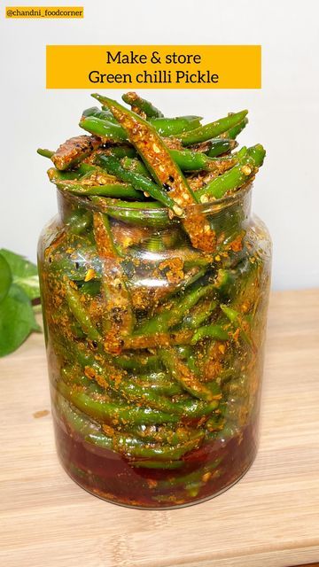 Green Chilli Recipes, Mirchi Ka Achar, Chilli Pickle Recipe, Indian Vegetable Recipes, Achar Recipe, How To Make Chilli, Green Chilli Pickle, Chilli Pickle, Mango Powder