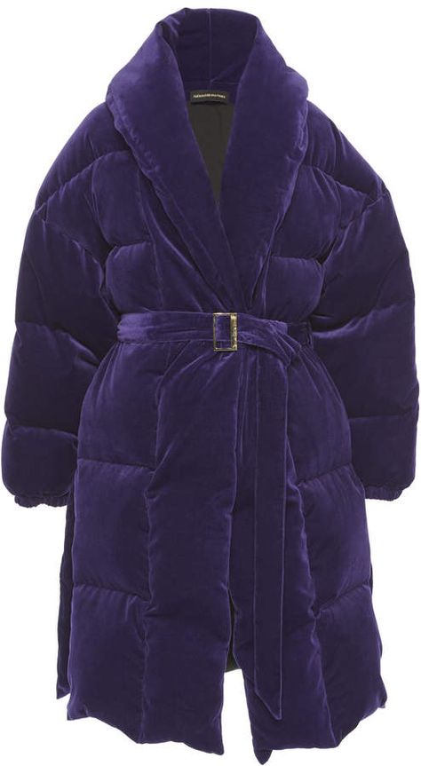 Alexandre Vauthier Oversized Velvet Puffer Coat Blue Velvet Coat, Velvet Coat Women, Oversized Puffer Coat, Oversized Puffer, Cool Coats, Luxury Outerwear, Lapel Coat, Puffy Coat, Velvet Coat