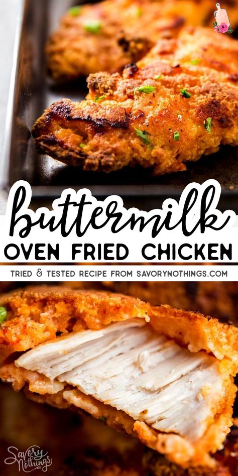 Cooking With Buttermilk Recipes, Greasy Dinner Ideas, Oven Fried Chicken Recipes Easy, Chicken In Buttermilk Recipes, Chicken Buttermilk Recipes, Crumbed Chicken Recipes, Fried Chicken Meal Ideas, Buttermilk In Recipes, Chicken Dishes For Picky Eaters