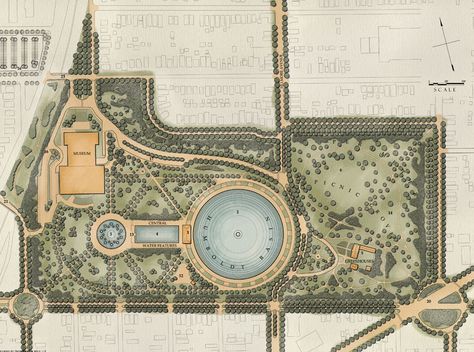 Frederick Law Olmsted Frederick Law Olmsted Landscapes, France Garden, Cartography Art, House Garden Landscape, Visual Vocabulary, Frederick Law Olmsted, Landscaping On A Budget, Architecture Blueprints, Landscape Architecture Drawing