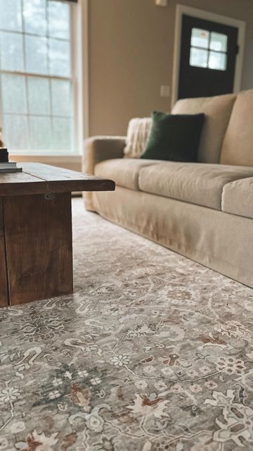 Tumble | Washable Rugs, Made Better on Instagram: "Nothing like a family-friendly rug to tie your family room together! 📸 @pinehillhaven Rug: Lisa — Taupe/Multi #washablerug #homeinterior #homedecor #decorinspo #homeinspiration" Taupe Sofa, Rug Placement, 8x10 Rug, Taupe Rug, Layered Rugs, 8x10 Rugs, Perfect Rug, Rugs And Carpet, Dream Home Design