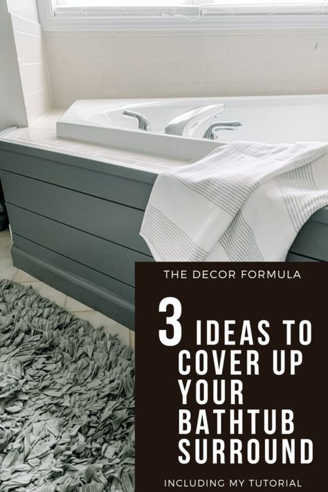 Ideas for Covering Up Tile Floors Without Removing It — The Decor Formula Tile Surround Bathtub, Ideas For A Bedroom, Tile Around Bathtub, Ceiling Remodel, Elegant Bedroom Design, Bathtub Surround, Tub Ideas, Acrylic Tub, Room Refresh