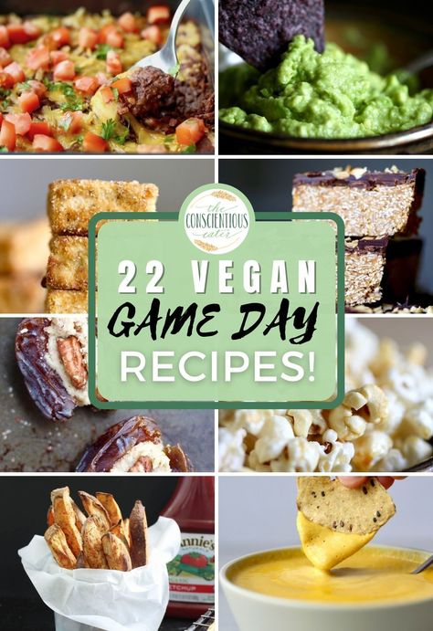 Want to serve some delicious vegan party food at your next Super Bowl Party? Take a look at these 22 vegan snack, appetizer and dessert recipes! All of these easy vegan game day recipes will be loved by your friends and family. Click through to see all the recipes! Vegan Super Bowl Snacks, Chipotle Hummus Recipe, Day Party Food Ideas, Best Puppy Chow Recipe, Vegan Superbowl Snacks, Vegan Super Bowl, Best Hummus Recipe, Superbowl Desserts, Super Bowl Snacks