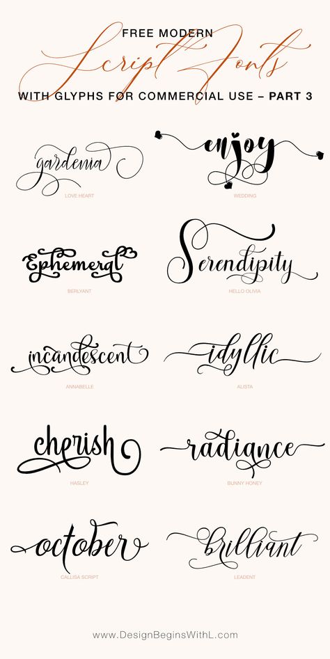 Free Modern Script Fonts With Glyphs For Commercial Use – Part 3 Different Calligraphy Fonts Alphabet, Quote Tattoos Arm, Tattoo Wording, Free Script Fonts Download, Fonts With Glyphs, Text Tattoo Ideas, Fonts For Procreate, Script Fonts Free, Free Dingbat Fonts