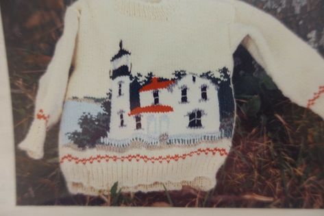 Admiralty Lighthouse Sweater Knitting Pattern for Adults (Sizes 8-20) by Sylvia Turkington Alaska Sweater Pattern, Landscape Knit Sweater, Winter Sweater Knitting Pattern, Doctor Who Knitting Patterns, Lotr Knitting Patterns, Free Knitting Patterns For Women Sweater, Acorn Sweater, Lighthouse Sweater, Nordic Knitting Patterns