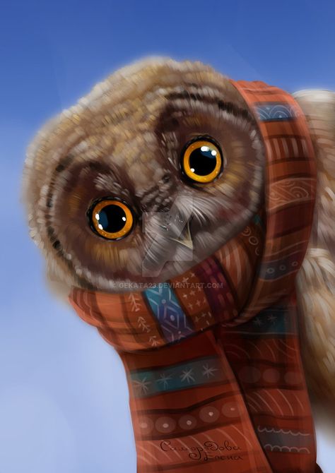 owl by Gekata23 Beautiful Owls, Fancy Chickens, Artsy Background, Owl Books, Owl Artwork, Cute Owls, Owl Cartoon, Owl Pictures, Cute Fantasy Creatures