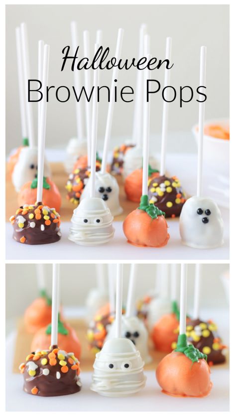 Halloween Brownie Pops Brownie Ghost Treats, Ghost Cake Pops Halloween, Halloween Brownie Recipes, Halloween Bake Sale Ideas, Brownie Pops Recipe, Halloween Bake Sale, Brownie Halloween, Ghost Brownies, Ghost Pops