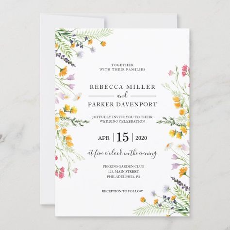 Qr Code Invitation, Wedding Qr Code, Wildflower Invitation, Wildflower Wedding Invitations, Deco Champetre, Spring Wedding Invitations, Modern Wedding Invitation, Wedding Anniversary Invitations, בר מצווה