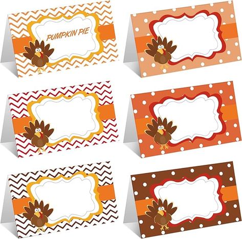 Amazon.com: 120 Pieces Thanksgiving Table Place Card Thanksgiving Greeting Card Buffet Table Name Place Card Buffet Catering Food Paper Name Card Thanksgiving Food Tag Turkey Label for Thanksgiving Party Supplies: Home & Kitchen Thanksgiving Table Place Cards, Thanksgiving Buffet Table, Turkey Place Cards, Holiday Luncheon, Buffet Catering, Food Paper, Thanksgiving Greeting, Thanksgiving Place Cards, Table Name Cards