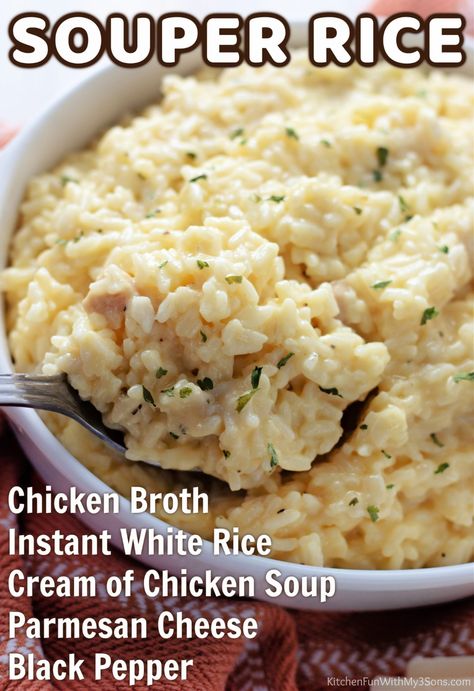 Souper Rice, Easy Rice Side Dishes, Rice Recipes Side, Creamy Risotto, Rice Side Dish Recipes, Rice Side, Rice Side Dishes, Risotto Recipe, Think Food