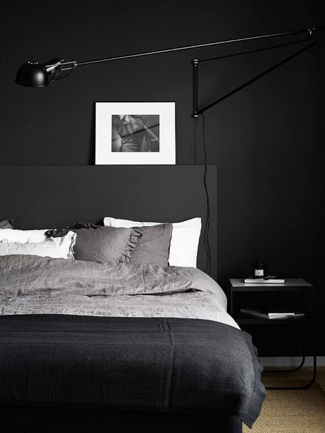 Is Your Bedroom Sexy? 10 Men Weigh In via @mydomaine Design Ložnic, Interior Design Examples, Masculine Bedroom, Minimal Interior Design, Minimalist Bedroom Design, Mens Bedroom, Black Bedroom, Modern Bedroom Decor, Bedroom Color Schemes