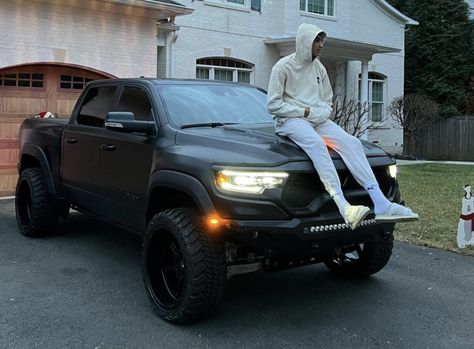 Kyle Kuzma Has A Ram 1500 TRX Truck With Custom Wheels Ram 1500 Blacked Out, Ram Trx Blacked Out, Ram Trx Aesthetic, Ram Trx Truck, Dodge Ram Trx Lifted, Ram Trx Lifted, Custom Trx Ram, Dodge Ram Trx Custom, Trx Ram Truck