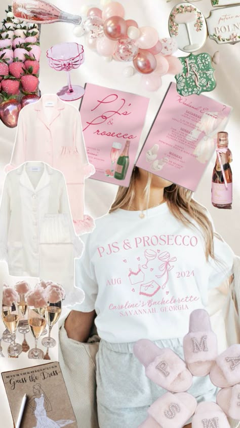 Pjs and Prosecco Bachelorette Theme Inspo Lowkey Bachelorette, Pjs And Prosecco, Prosecco Bachelorette, Small Engagement Party, Hens Party Themes, Bachelorette Inspo, Bachelorette Theme, Pink Bachelorette, Bachelorette Party Weekend