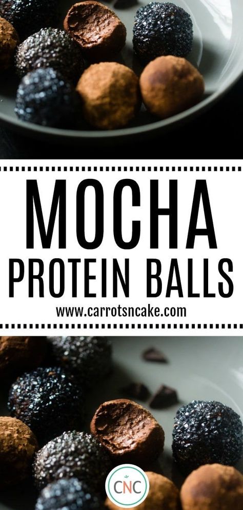 An easy, high protein snack to make ahead of time and enjoy all week! Mocha Protein Balls, Macro Diet, Power Snacks, Protein Balls Recipes, Healthy Snack Recipes, Protein Bites, Cake Blog, Recipes Only, Protein Balls