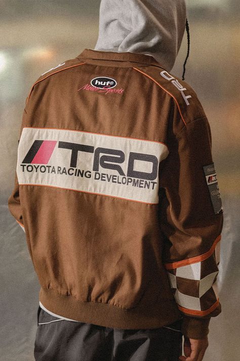 Merch Inspiration, Car Clothing, Toyota Racing Development, Workwear Essentials, Concept Clothing, Road Design, Brand Magazine, Racing Jacket, Patchwork Jacket