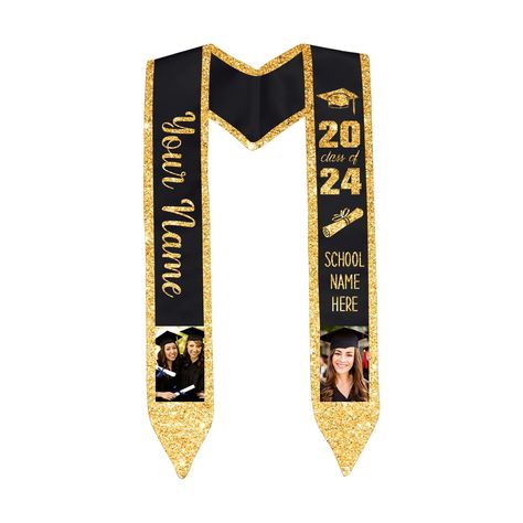 PRICES MAY VARY. Customizable Graduation Stole: Celebrate the Class of 2024 with our personalized graduation stole. Add your own photo and name to create a unique and memorable keepsake. Class of 2024: Show off your graduating class with pride. The "Class of 2024" inscription on the graduation stole adds a special touch, commemorating your journey and accomplishments. High-Quality Material: Made with premium materials, our graduation sashes are durable, comfortable, and designed to be worn with Graduation Scarf Ideas, Graduation Sash Ideas, Graduation Scarf, Custom Graduation Stole, Grad Decor, Graduation Sash, Selling Apps, Graduation Stole, Branded Scarves