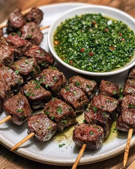 Dr Barbara O’Neill Healthy Recipes For Beginners 👩‍🍳 | Spicy Beef Skewers with Chimichurri Sauce 🌶️🍢 | Facebook Family Dinner Menu, Recipes Spicy, Beef Skewers, Skewer Recipes, Beef Sirloin, Chimichurri Sauce, Spicy Beef, Beef Dinner, Beef Dishes