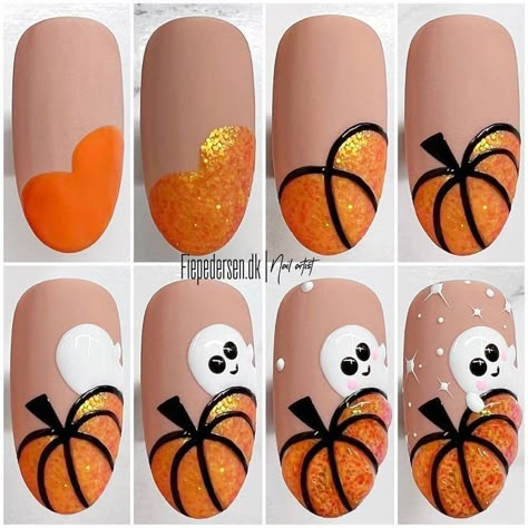 Halloween Nails Diy, Nail Art Halloween, Holloween Nails, Halloween Nails Easy, Nail Board, Cute Halloween Nails, Pumpkin Nails, Nail Art Designs Diy, Thanksgiving Nails