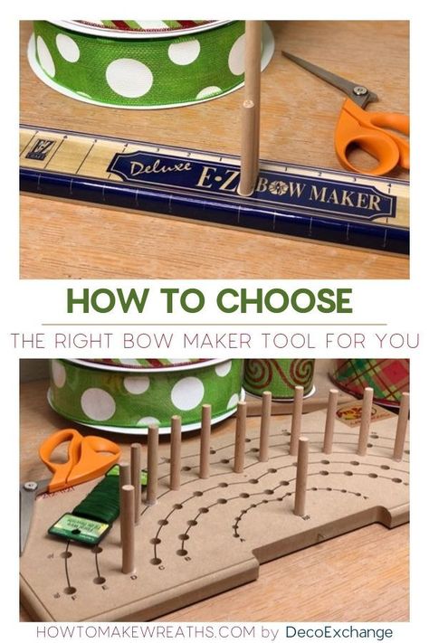 Learn some of the benefits and downfalls with some of our commonly used bow maker tools and decide which bow maker is best for you! #howtomakewreaths #bowmakers #bowmakertools #bowtips #wreathtips Bow Maker Tool, Bow Makers, Bow Making Tutorials, Diy Wreath Bow, Pro Bow, Bow Maker, Christmas Bows Diy, Homemade Bows, Make A Bow