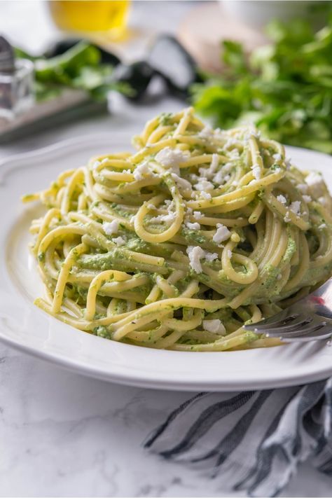 Green Spaghetti Recipe Mexican, Mexican Green Spaghetti Recipe, Green Spaghetti Recipe, Spaghetti Verde, Mexican Ingredients, Creamy Jalapeno Sauce, Poblano Sauce, Roasted Poblano Peppers, Creamy Jalapeno