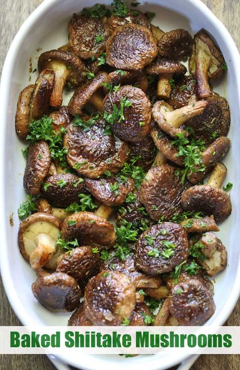 Shiitake Mushroom Recipe | Healthy Recipes Blog Shiitake Mushrooms Recipes, Mushroom Recipes Healthy, Baked Mushrooms, Mushroom Recipe, Healthy Vegetable Recipes, Shiitake Mushrooms, Healthy Food Blogs, Shiitake Mushroom, Recipe Healthy